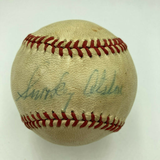 Walt Alston "Smokey" Single Signed Vintage 1950's Baseball With JSA COA
