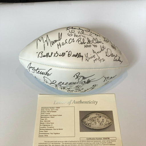 Hall Of Fame Legends Multi Signed Football With 21 Sigs JSA COA