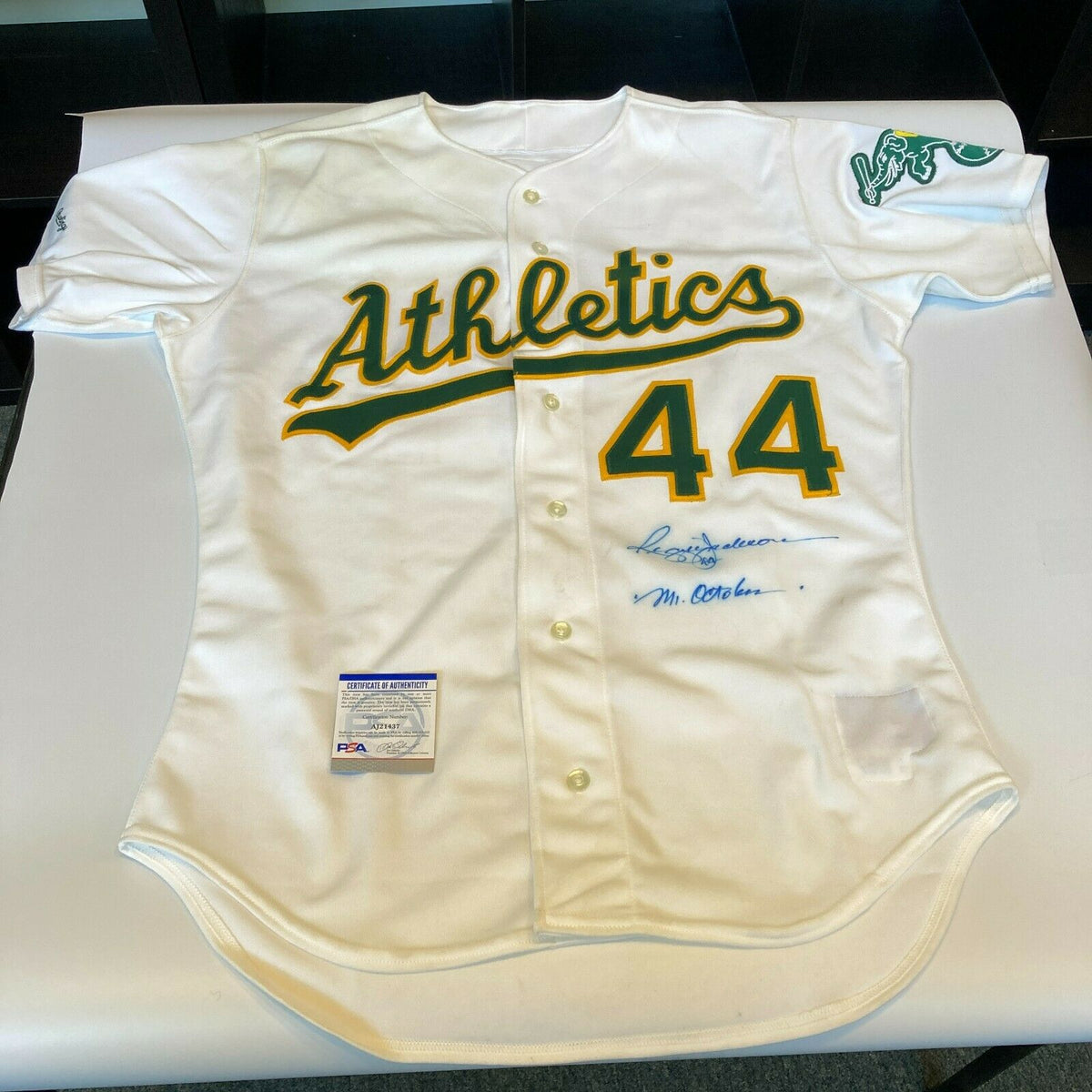 1989 Reggie Jackson Game Worn Oakland A's Coach's Jersey