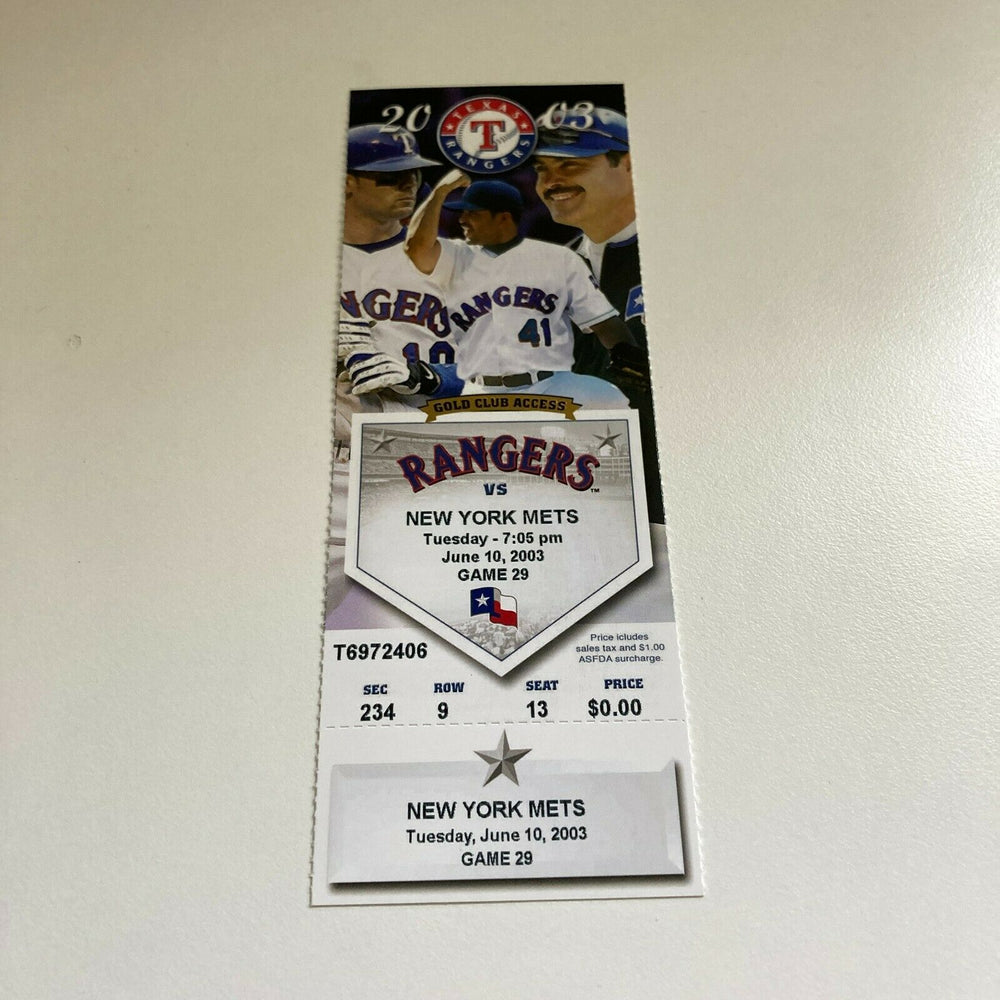 Jose Reyes New York Mets MLB Debut First Game Original Ticket June 10, 2003