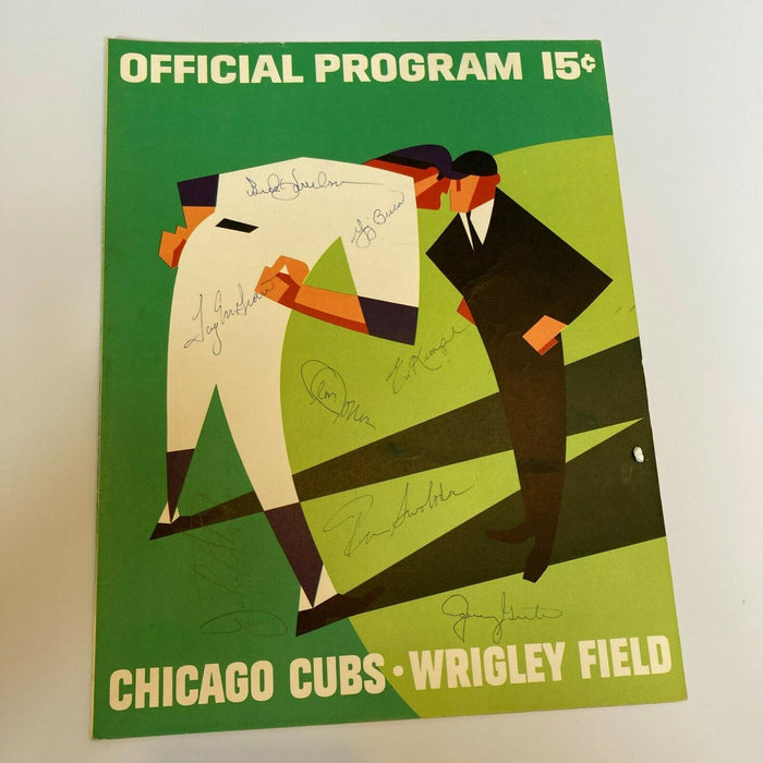 1966 New York Mets Chicago Cubs Multi Signed Vintage Program Yogi Berra