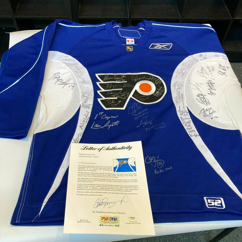 Philadelphia Flyers Hall Of Fame Legends Multi Signed Jersey 33 Sigs PSA DNA COA