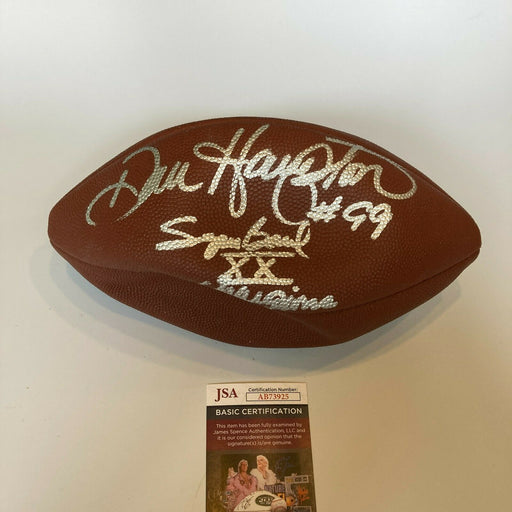 Dan Hampton Super Bowl XX Champions Signed Wilson NFL Game Football JSA (FLAT)