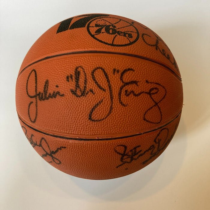 1983 Philadelphia 76ers Team Signed Basketball With Julius Erving Dr. J