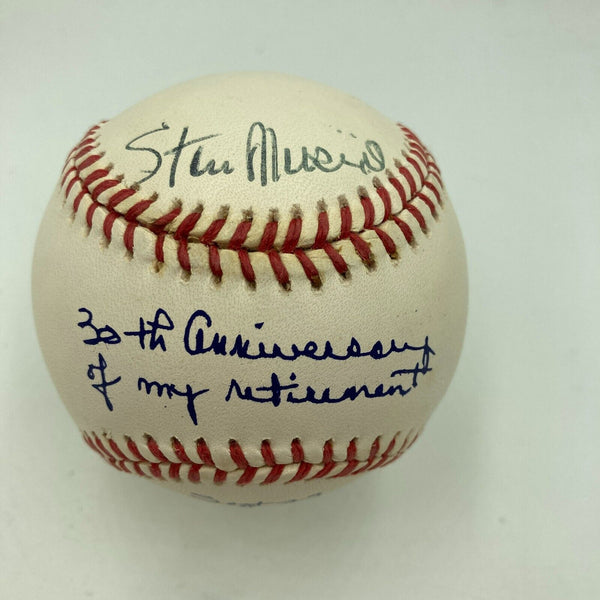 STAN MUSIAL 30TH ANNIVERSARY RETIREMENT SIGNED NATIONAL LEAGUE BASEBALL JSA COA