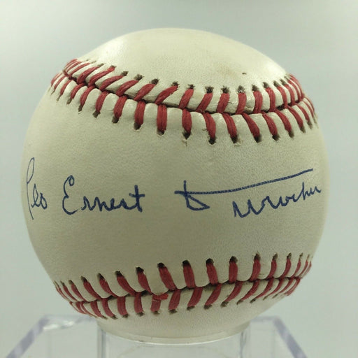 RARE Leo Durocher Full Name "Ernest" Signed NL Baseball PSA DNA COA