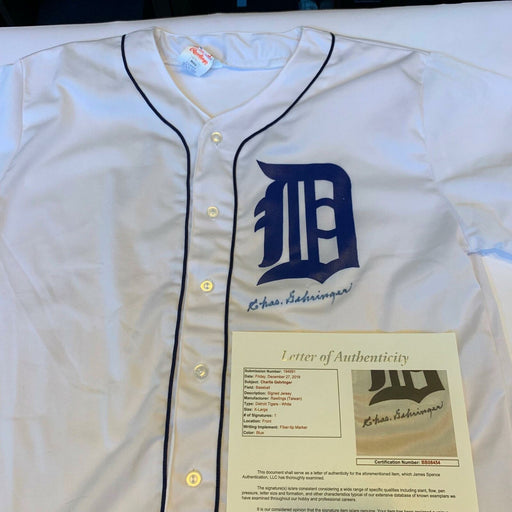 Rare Charlie Gehringer Signed Autographed Detroit Tigers Jersey With JSA COA