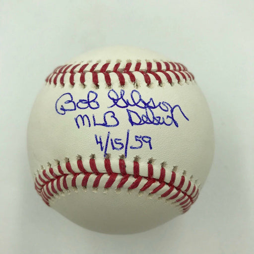 MINT Bob Gibson MLB Debut 4-15-1959 Signed Major League Baseball With JSA COA