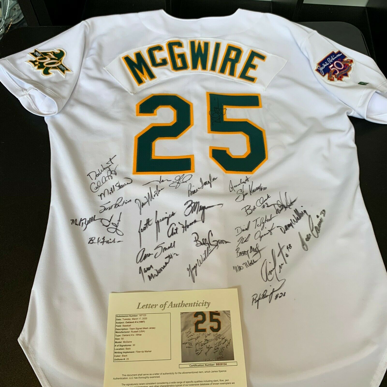 Lot Detail - 1997 MARK MCGWIRE OAKLAND ATHLETICS GAME WORN HOME