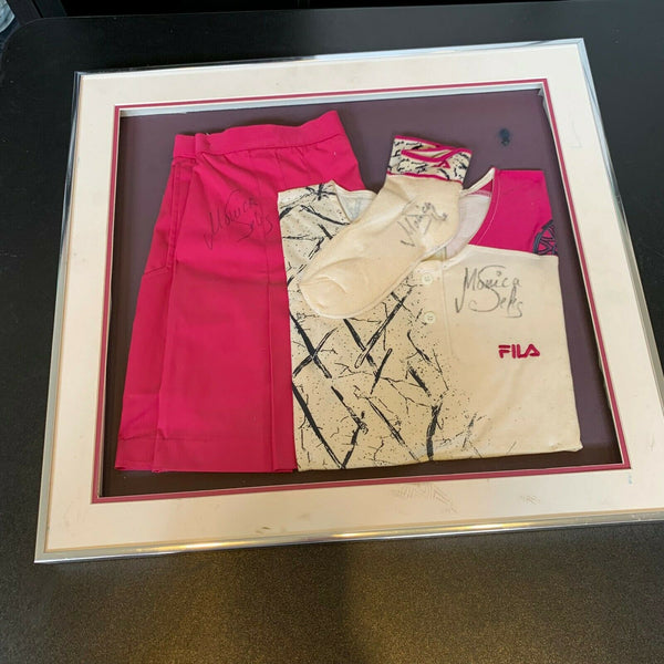 Monica Seles Signed Match Worn Game Used Tennis Shirt, Skirt & Socks JSA COA