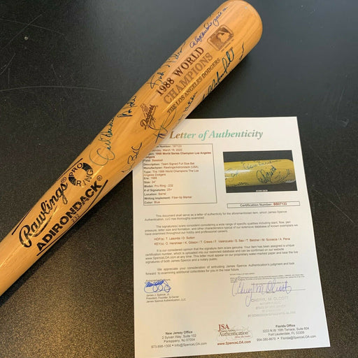 1988 Los Angeles Dodgers World Series Champs Team Signed Bat 30 Sigs JSA COA