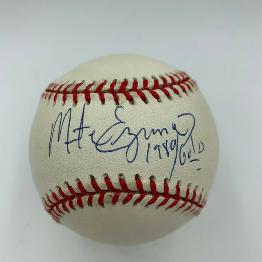 Mike Eruzione 1980 Olympic Gold Medal Signed Inscribed Baseball JSA COA