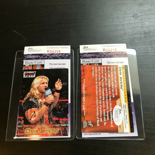Lot Of (2) Chris Jericho WWE Signed Autographed Wrestling Card JSA COA