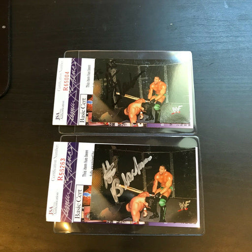 Lot Of (2) Steve Blackman Signed Autographed Wrestling Cards JSA COA