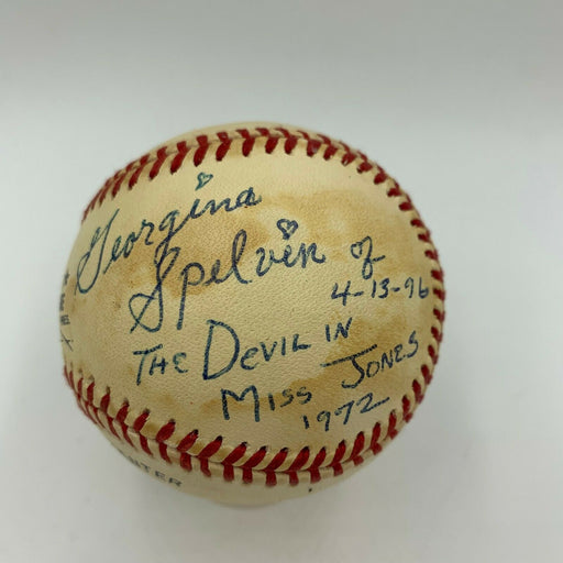 Georgina Spelvin The Devil In Miss Jones Signed Baseball With Kiss JSA COA