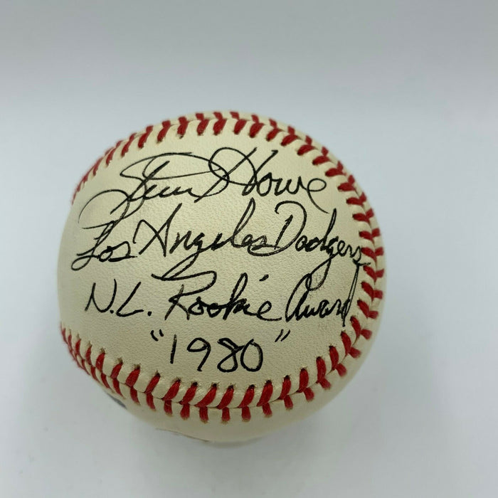 The Finest Steve Howe LA Dodgers 1980 Rookie Of The Year Signed NL Baseball JSA