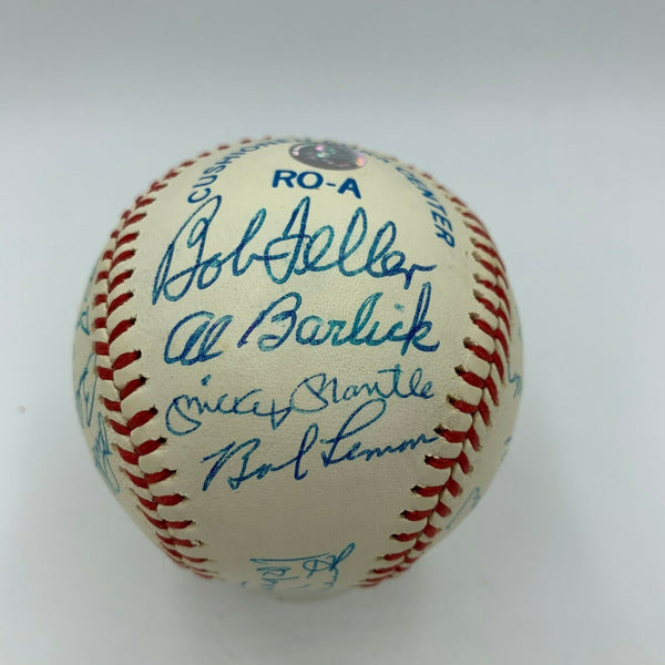 Mickey Mantle Whitey Ford Ernie Banks Hall Of Fame Multi Signed Baseball JSA COA