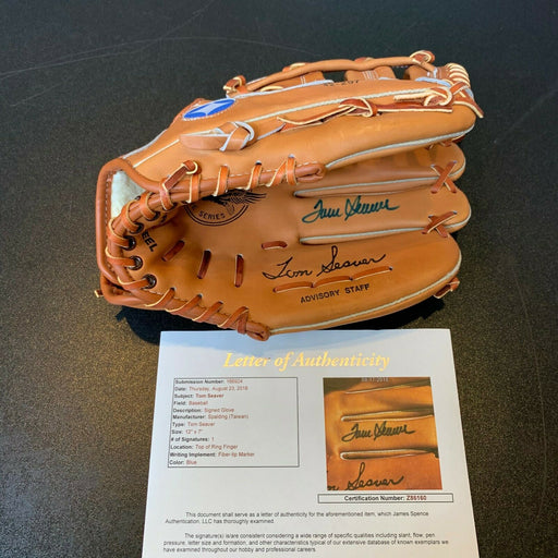 Beautiful Tom Seaver Signed Authentic Spalding Game Model Baseball Glove JSA COA
