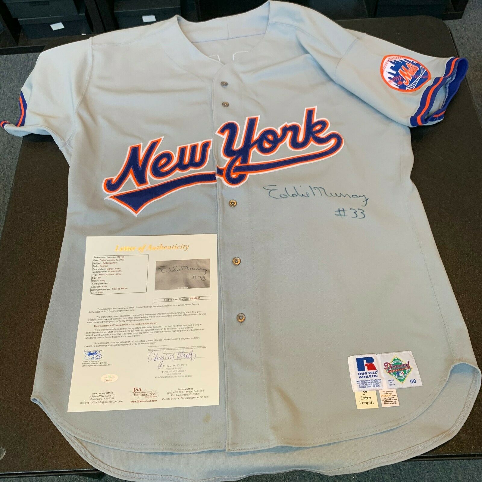 Eddie Murray Signed 1993 New York Mets Game Used Jersey With JSA COA —  Showpieces Sports