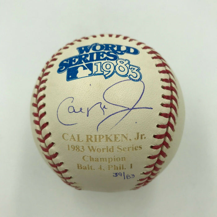 Beautiful Cal Ripken Jr. Signed 1983 World Series Baseball Steiner COA #39/83