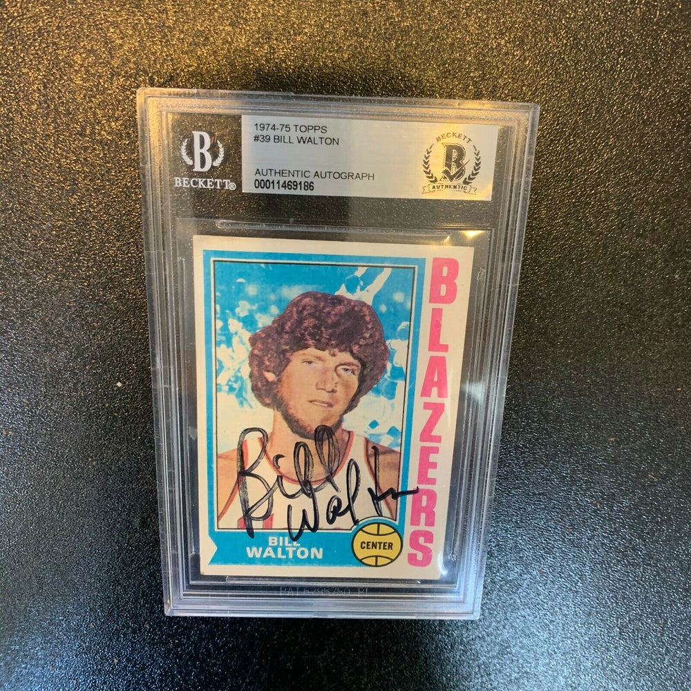 1974-75 Topps Bill Walton Signed Autographed Rc Rookie Basketball Card #39 BGS