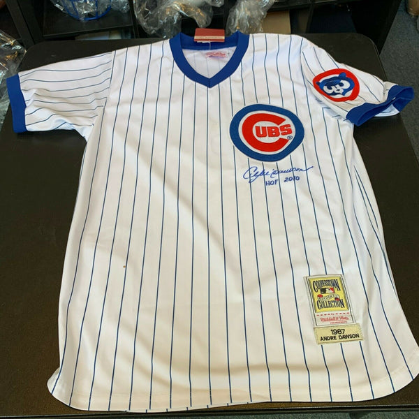 Andre Dawson HOF 2010 Twice Signed Mitchell & Ness Chicago Cubs Jersey —  Showpieces Sports