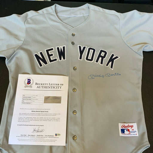 Mickey Mantle Signed Vintage Rawlings New York Yankees Authentic Jersey Beckett