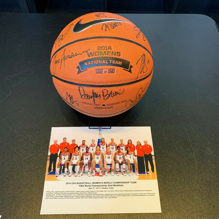 2014 Olympics Team USA Women's World Champions Team Signed Basketball Gold