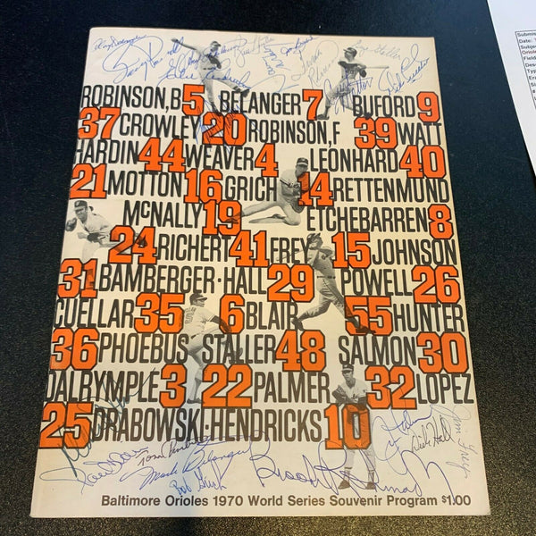 1970 Baltimore Orioles World Series Champs Team Signed W.S. Program With JSA COA