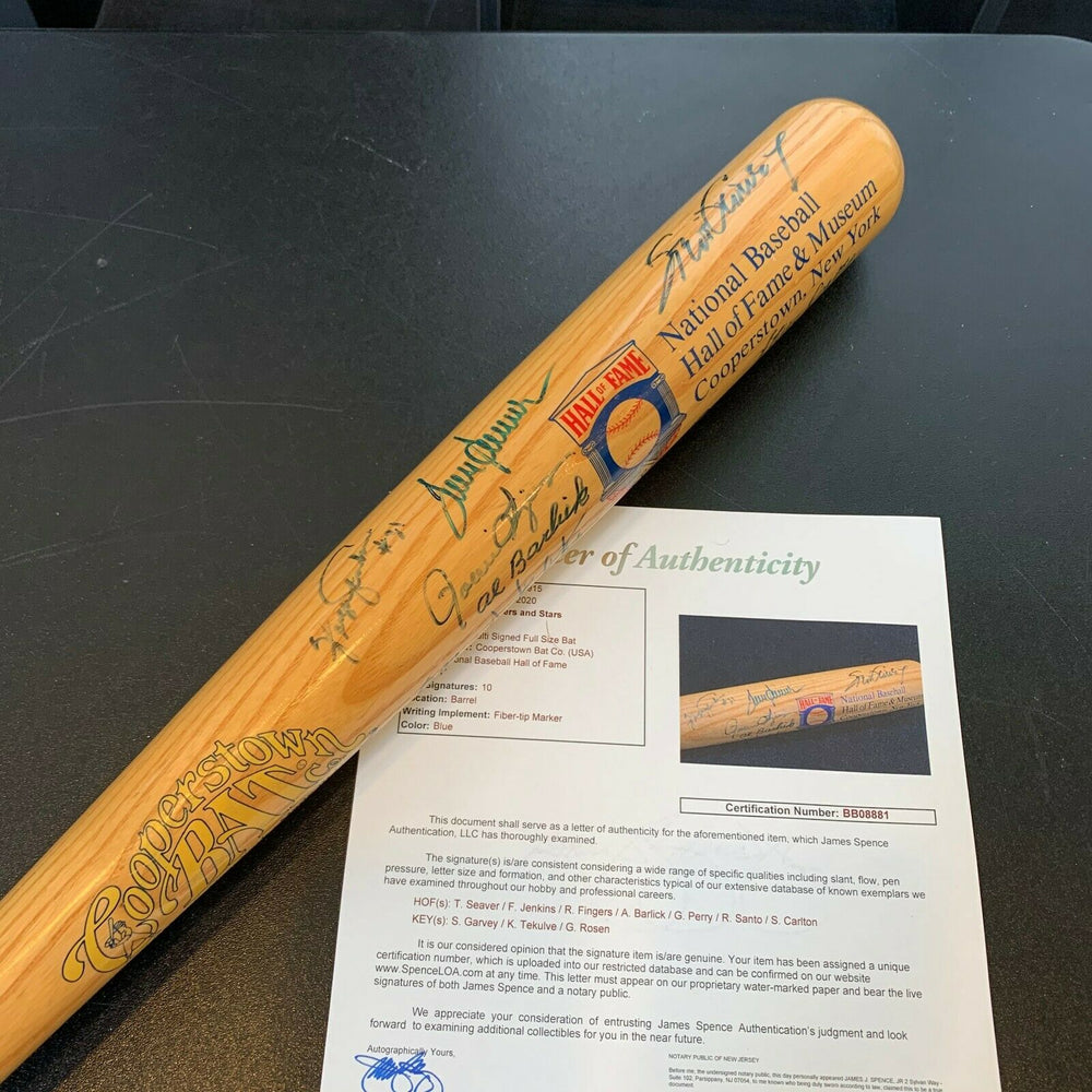 Tom Seaver Hall Of Fame Legends Multi Signed Cooperstown Bat With JSA COA