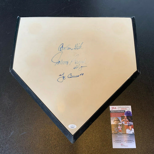 Yogi Berra Johnny Bench Carlton Fisk Legendary Catchers Signed Home Plate JSA