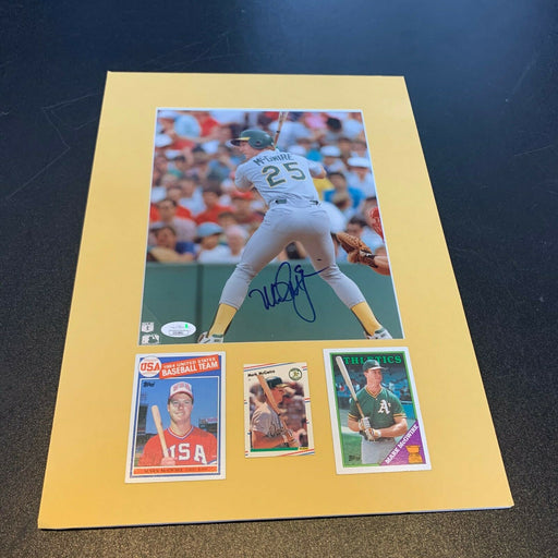 Mark Mcgwire Signed Autographed 8x10 Photo With JSA COA WIth 1985 Topps RC Card