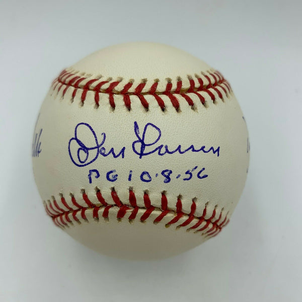 Don Larsen David Wells Dave Cone Yankees Perfect Game Signed Baseball JSA COA