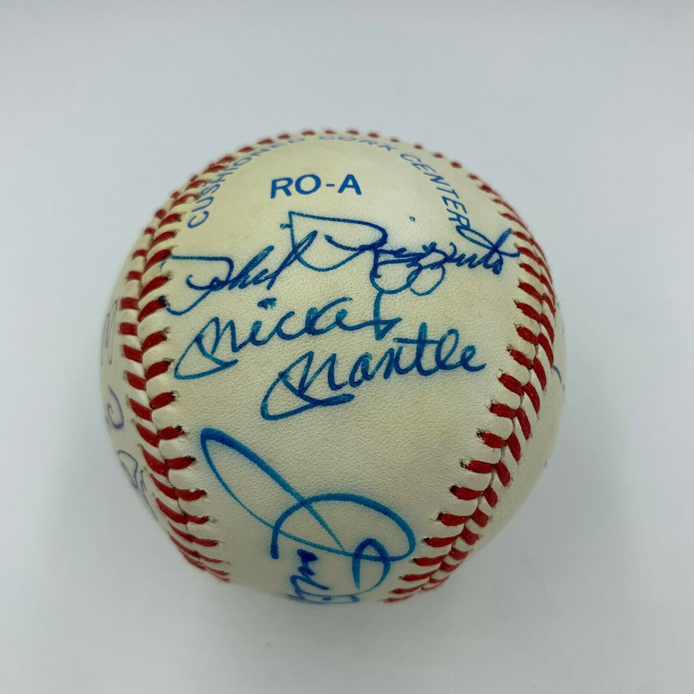 Mickey Mantle Joe Dimaggio New York Yankees HOF Legends Signed Baseball JSA COA