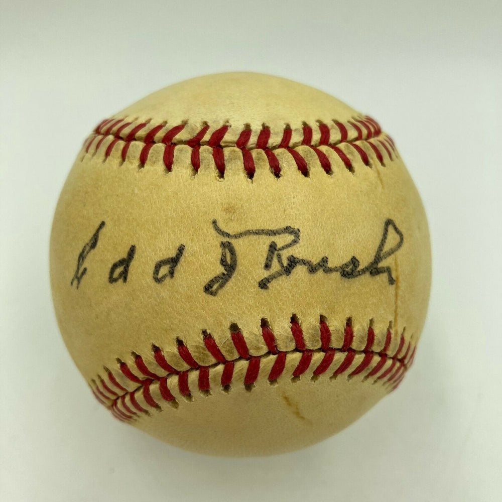 Edd Roush Single Signed Vintage American League Macphail Baseball With JSA COA