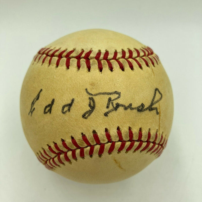 Edd Roush Single Signed Vintage American League Macphail Baseball With JSA COA