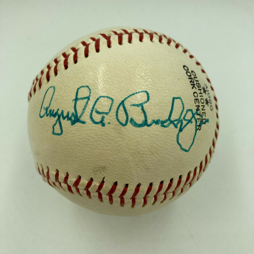 August Anheuser Busch Single Signed Baseball JSA COA St. Louis Cardinals Owner