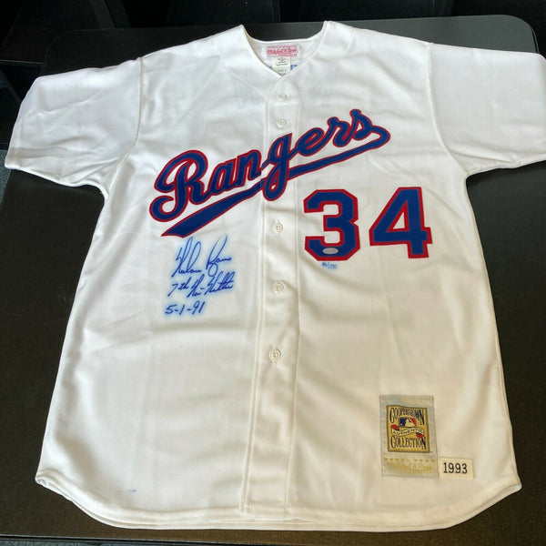 Nolan Ryan 7th No Hitter 5-1-1991 Signed Texas Rangers Authentic Jersey Steiner