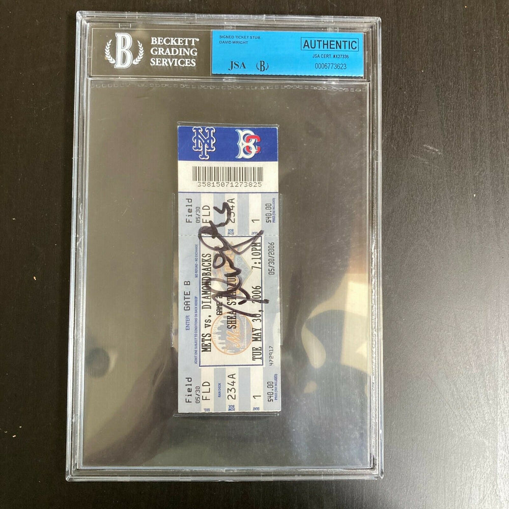 David Wright Signed Autographed 2006 New York Mets Ticket BGS Beckett COA