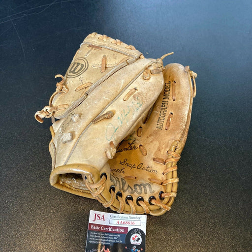 Jim Catfish Hunter Signed Autographed 1970's Game Model Baseball Glove JSA COA