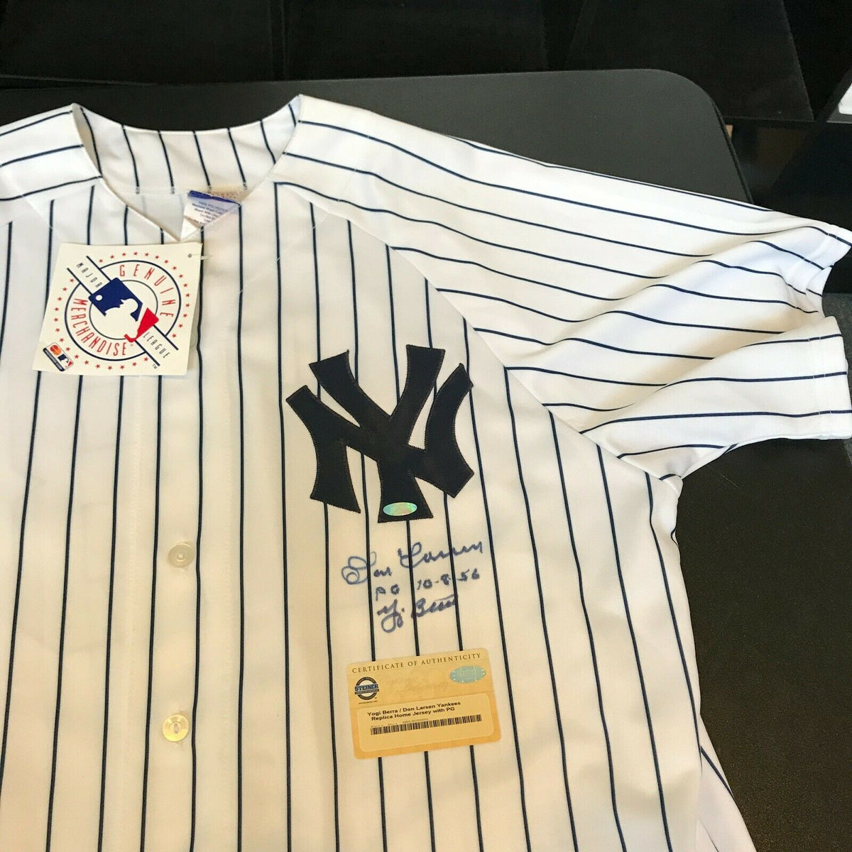Yogi Berra & Don Larsen Perfect Game Signed New York Yankees Jersey St —  Showpieces Sports