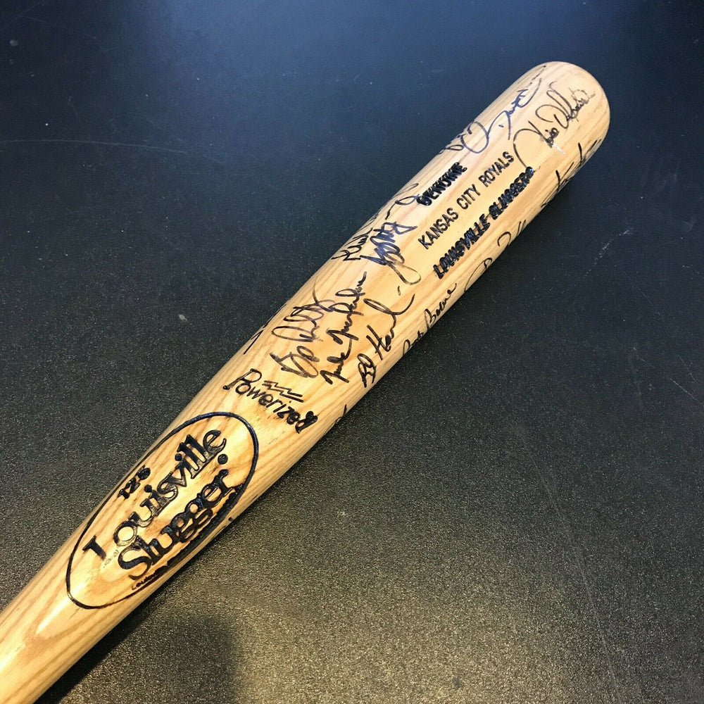 1995 Kansas City Royals Team Signed Autographed Baseball Bat