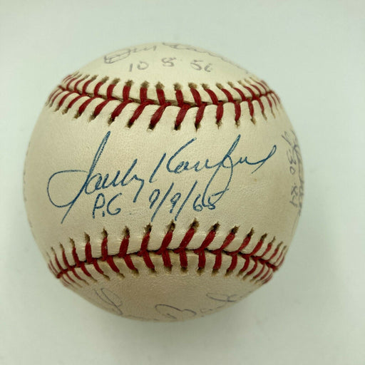 Perfect Game Pitchers Signed Inscribed Baseball 10 Sigs Sandy Koufax JSA COA