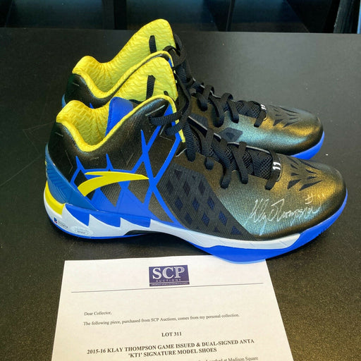 2015-16 KLAY THOMPSON Signed Game Issued KT1 Shoes Sneakers JSA & Beckett COA