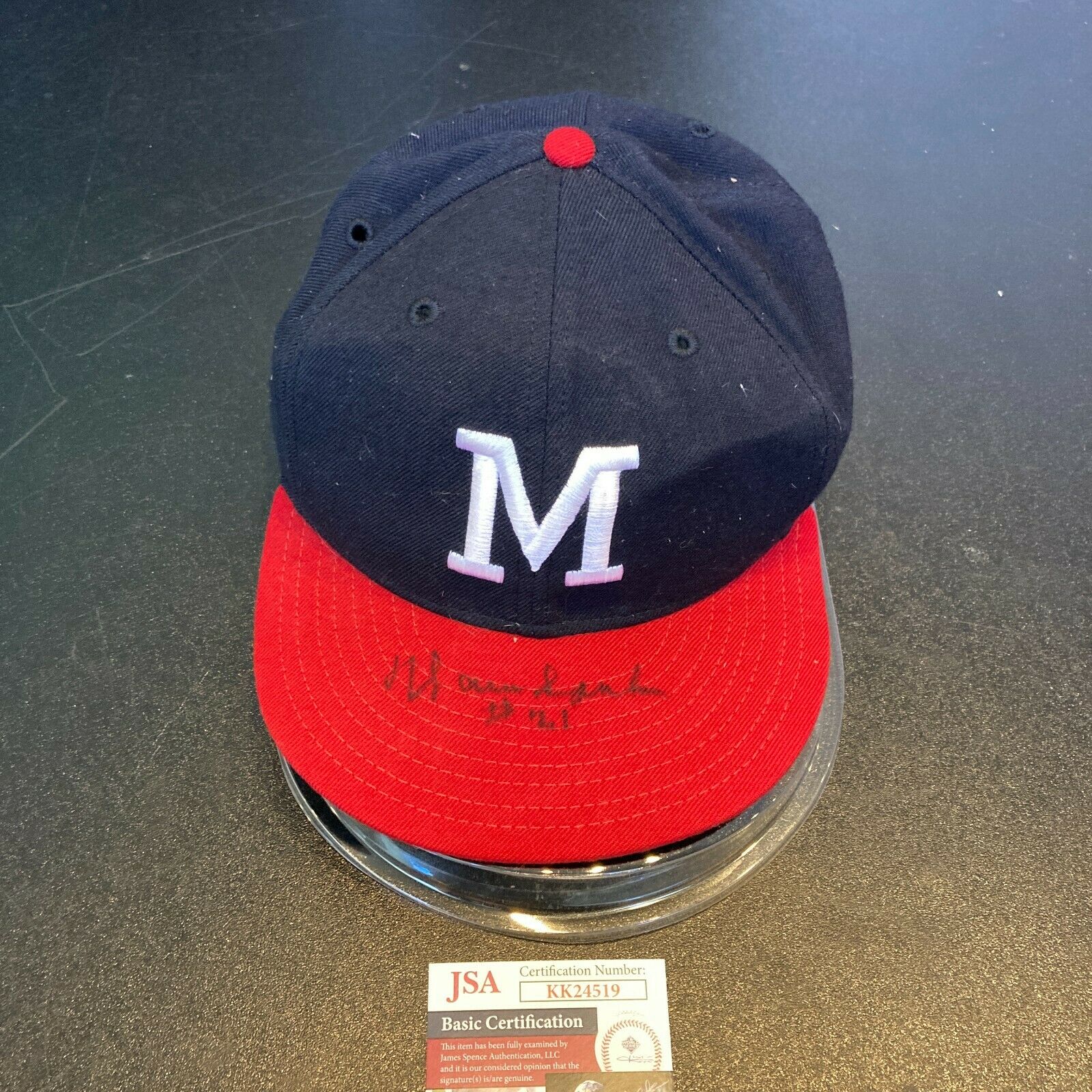Baseball hat worn by Warren Spahn, Milwaukee Braves