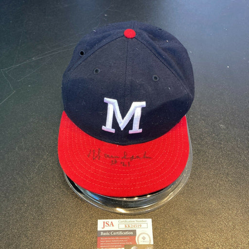Warren Spahn #21 Signed Autographed Milwaukee Braves Baseball Hat JSA COA