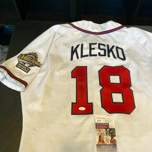 Ryan Klesko Signed Autographed Game Used 1995 Atlanta Braves Jersey With JSA COA