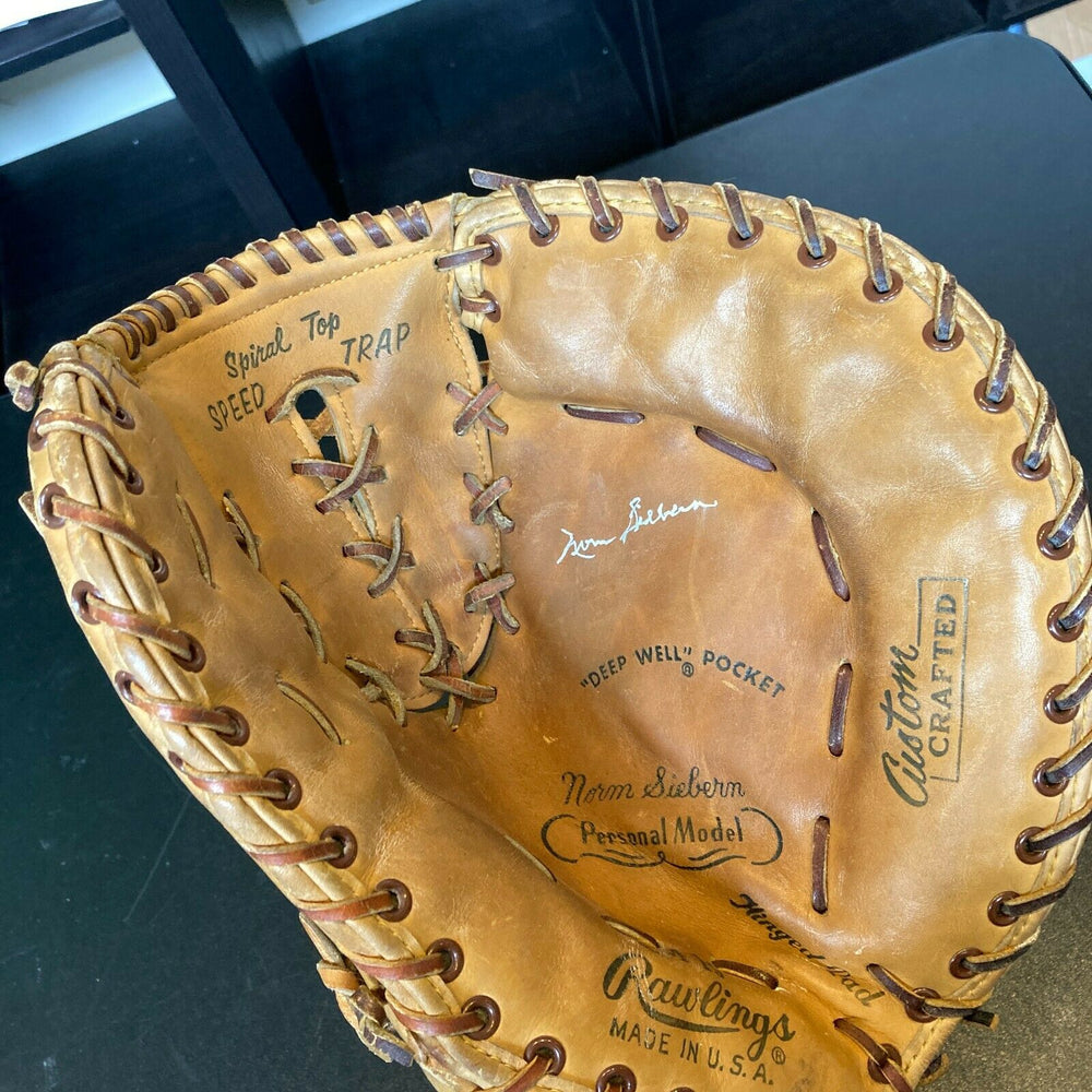Norm Siebern Signed Vintage 1960's Game Model First Baseman's Glove PSA DNA COA