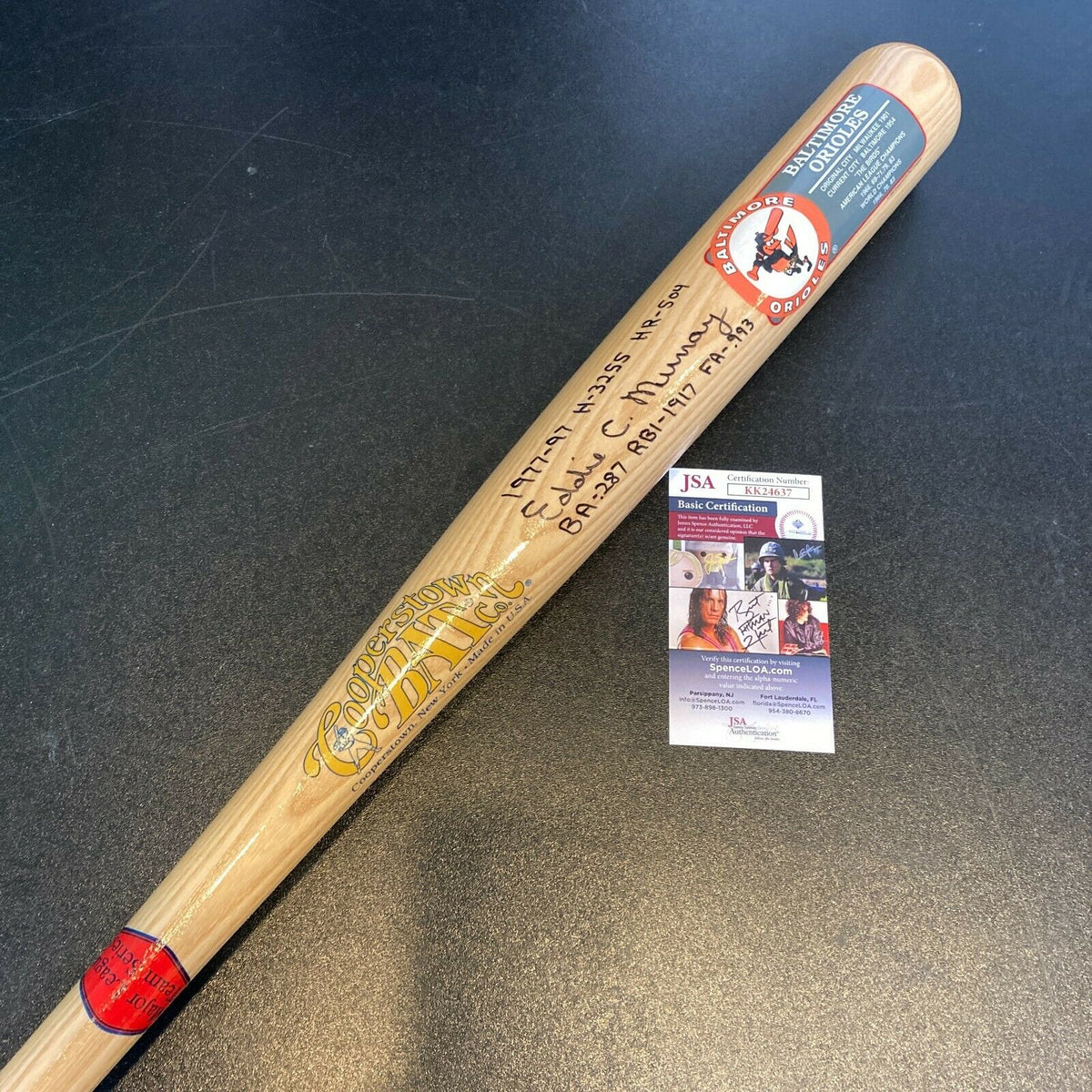 Eddie Murray Baseball HOF Stats Bat - Cooperstown Bat Company