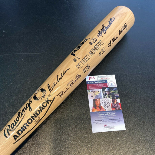 Philadelphia Phillies Retired Numbers Signed Bat Richie Ashburn Mike Schmidt JSA